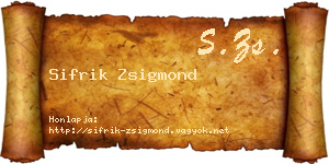 Sifrik Zsigmond névjegykártya
