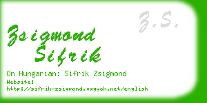 zsigmond sifrik business card